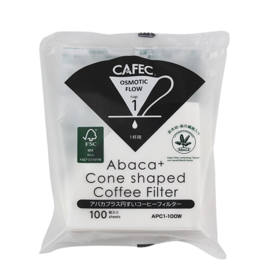 CAFEC Abaca+ V60 Paper Filter 1~2 Cups